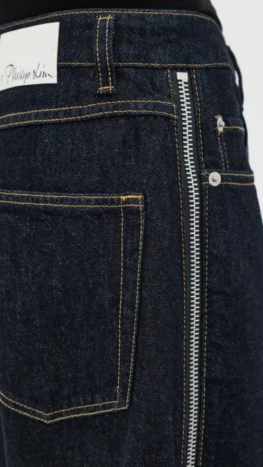 3.1 Phillip Lim Denim Curved Petite Jeans With Zippers Dark Indigo | Thumbnail 6 3.1 Phillip Lim Denim Curved Petite Jeans With Zippers Dark Indigo | Thumbnail 6