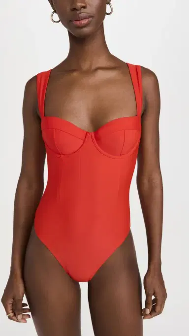 Simkhai Kyle Bustier One Piece Fiery Red S | Thumbnail 2