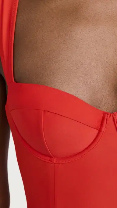Simkhai Kyle Bustier One Piece Fiery Red S | Thumbnail 6
