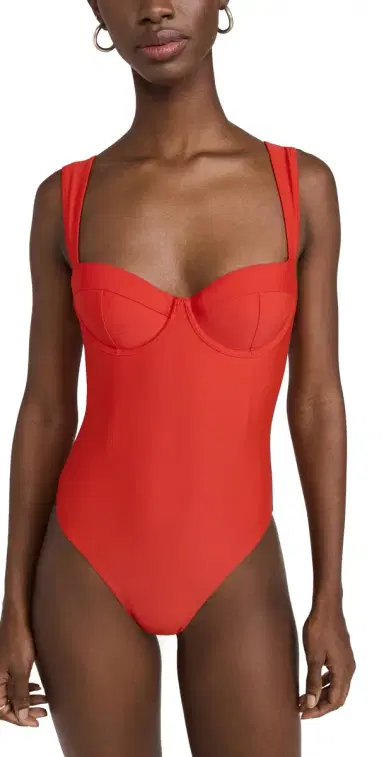 Simkhai Kyle Bustier One Piece Fiery Red S | Thumbnail 1