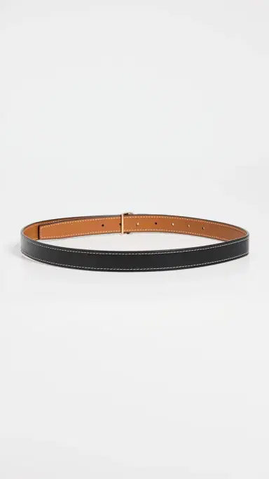 Tory Burch Miller Smooth Reversible Belt 1 Black/Whiskey S | Thumbnail 5