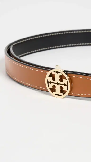 Tory Burch Miller Smooth Reversible Belt 1 Black/Whiskey S | Thumbnail 6