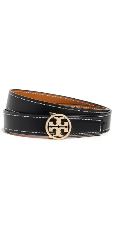 Tory Burch Miller Smooth Reversible Belt 1 Black/Whiskey S | Thumbnail 1