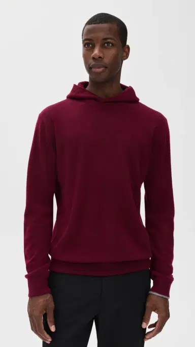 Greyson Koko Cashmere Blend Hoodie Sweater Dark Anthurium | Thumbnail 2