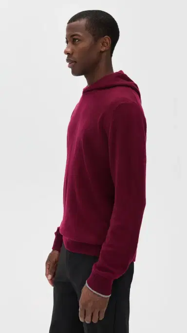 Greyson Koko Cashmere Blend Hoodie Sweater Dark Anthurium | Thumbnail 4