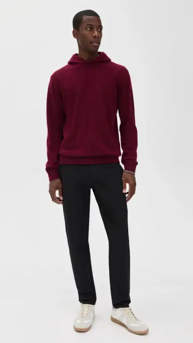 Greyson Koko Cashmere Blend Hoodie Sweater Dark Anthurium | Thumbnail 5