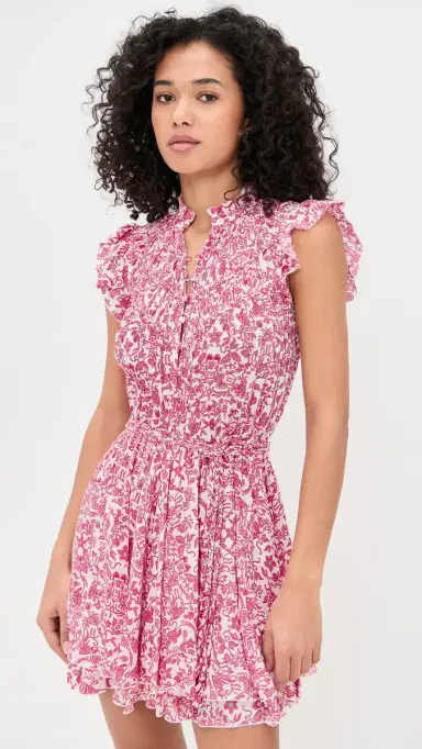 Poupette St Barth Callie Mini Dress Pink Tiare | Thumbnail 2 Poupette St Barth Callie Mini Dress Pink Tiare | Thumbnail 2