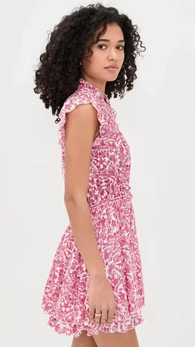 Poupette St Barth Callie Mini Dress Pink Tiare | Thumbnail 4 Poupette St Barth Callie Mini Dress Pink Tiare | Thumbnail 4