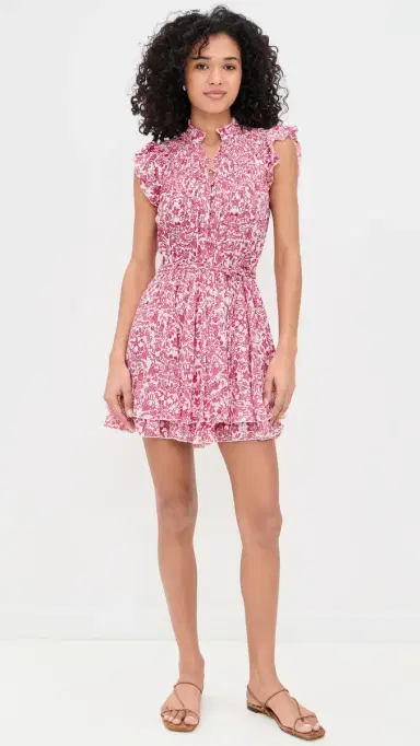 Poupette St Barth Callie Mini Dress Pink Tiare | Thumbnail 5 Poupette St Barth Callie Mini Dress Pink Tiare | Thumbnail 5
