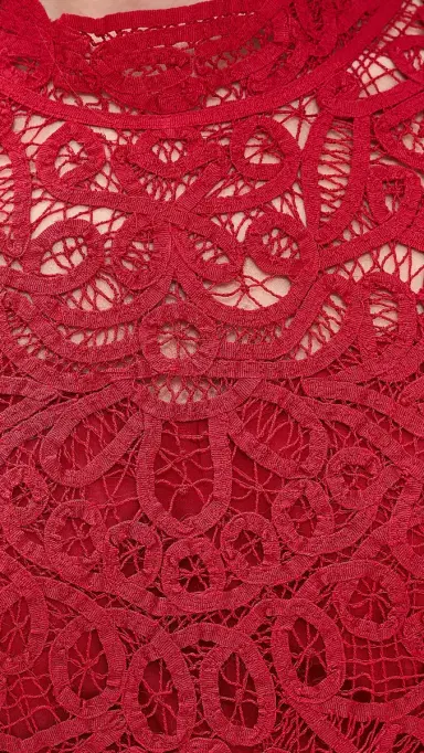 Sea Adelina Battenberg Lace Long Sleeve Dress Red | Thumbnail 6 Sea Adelina Battenberg Lace Long Sleeve Dress Red | Thumbnail 6