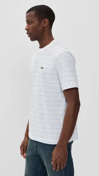 Lacoste Striped Tee Phoenix Blue/Flour | Thumbnail 4 Lacoste Striped Tee Phoenix Blue/Flour | Thumbnail 4