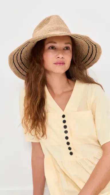 JANESSA LEONE Waverly Brim Hat and/Navy | Thumbnail 3