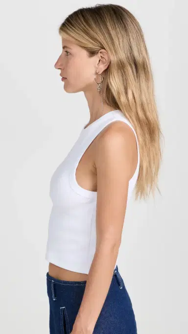 Sold Out NYC The Cropped Not o Basic Tank in White White | Thumbnail 4