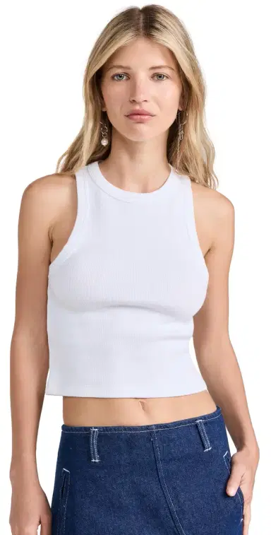 Sold Out NYC The Cropped Not o Basic Tank in White White | Thumbnail 1