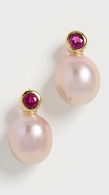 SHASHI Aisha Stud Earrings Rose One Size | Thumbnail 2
