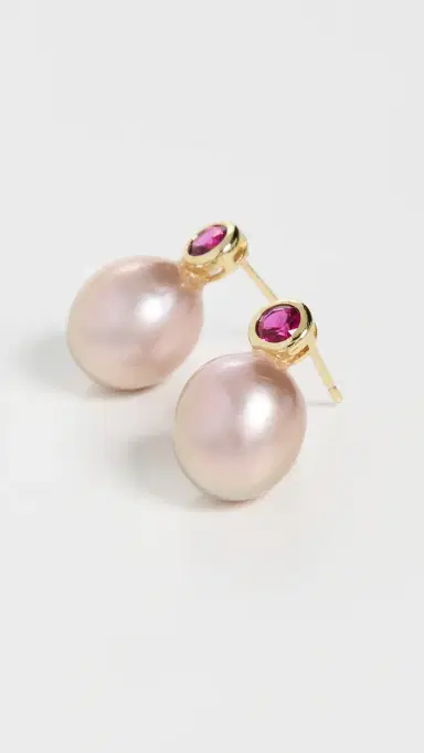 SHASHI Aisha Stud Earrings Rose One Size | Thumbnail 4
