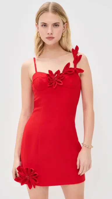 PatBO Dhalia Crepe Mini Dress Red | Thumbnail 2