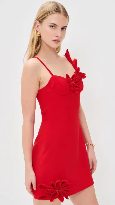 PatBO Dhalia Crepe Mini Dress Red | Thumbnail 4
