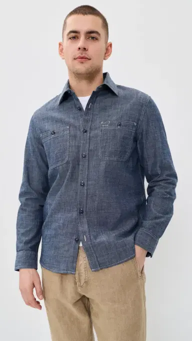 Taylor Stitch The Foundry Shirt Rinsed Indigo Chambray 42 | Thumbnail 2