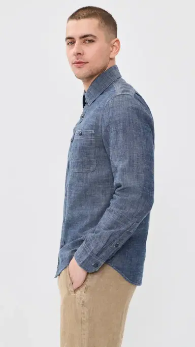 Taylor Stitch The Foundry Shirt Rinsed Indigo Chambray 42 | Thumbnail 4