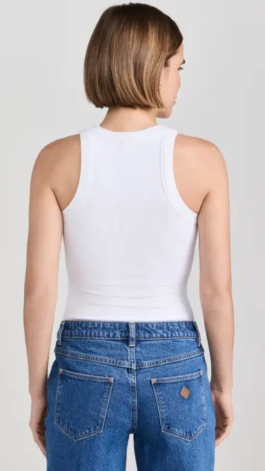 Ambitionist Ali Ribbed Racer Tank Thong Bodysuit White L | Thumbnail 3 Ambitionist Ali Ribbed Racer Tank Thong Bodysuit White L | Thumbnail 3
