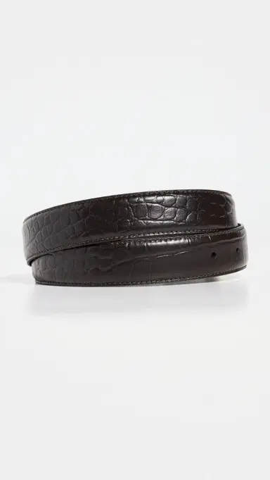 Favorite Daughter The Jordan Croc Embossed Belt Dk. Brown/Gold | Thumbnail 4