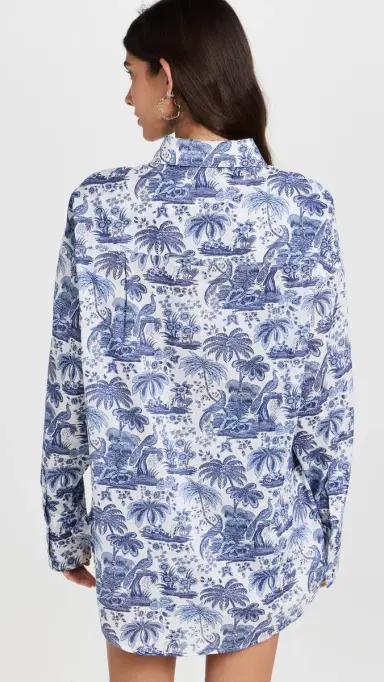 Staud Colton Top Blue Toile L | Thumbnail 3
