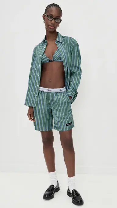 HOMMEGIRLS Oxford hirt Green Porto tripe | Thumbnail 6 HOMMEGIRLS Oxford hirt Green Porto tripe | Thumbnail 6