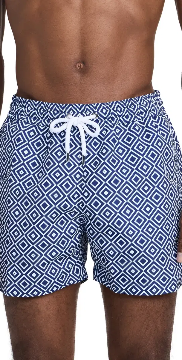 Angra Print port horts 4.75 Navy Blue