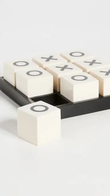 Tizo Design Tizo Tic Tac Toe Game Brown/Cream | Thumbnail 3