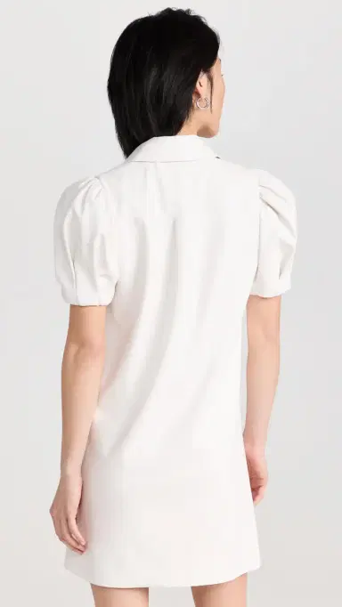 Alice + Olivia Jem Vegan Leather Dress Off White L | Thumbnail 3