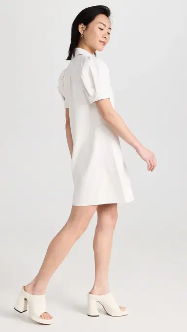 Alice + Olivia Jem Vegan Leather Dress Off White L | Thumbnail 4