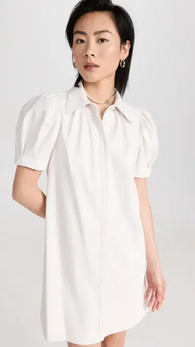 Alice + Olivia Jem Vegan Leather Dress Off White L | Thumbnail 5