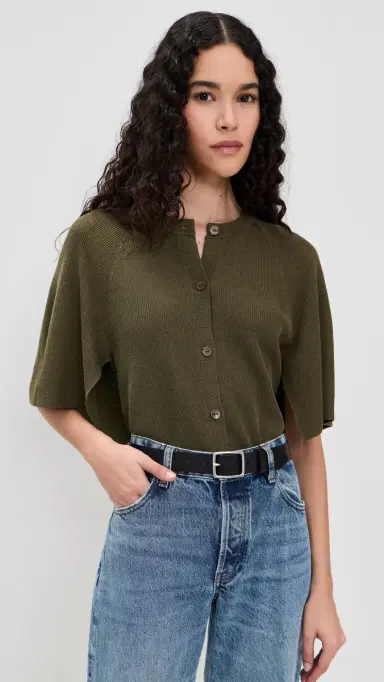 Frame The Flounce Sweater Military Green | Thumbnail 2