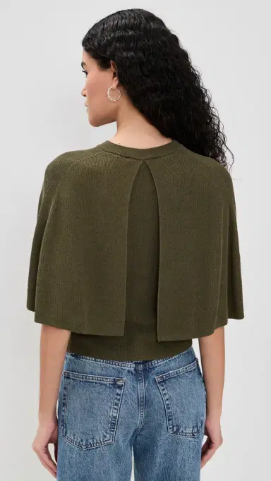 Frame The Flounce Sweater Military Green | Thumbnail 3