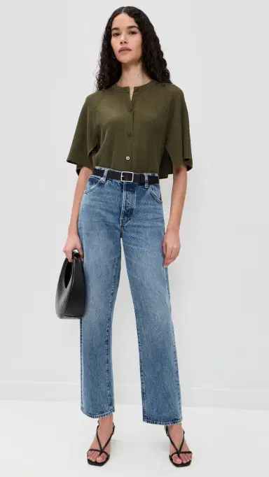 Frame The Flounce Sweater Military Green | Thumbnail 5