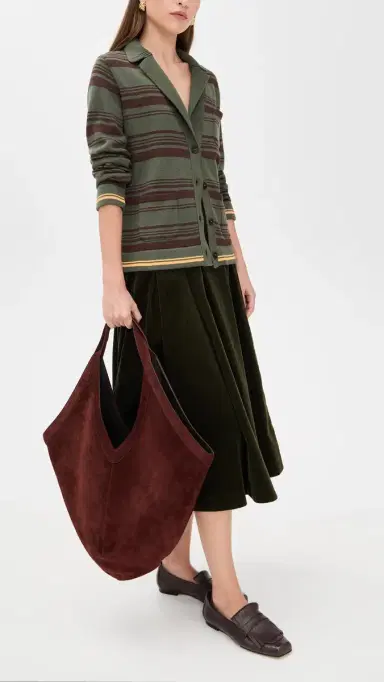 Mansur Gavriel Soft Medium Hobo Bag Chocolate One Size | Thumbnail 3