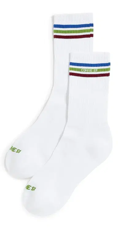 Comme Si The Tennis Socks White w/ Multi 43-46 | Thumbnail 1