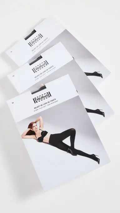 Wolford Velvet De Luxe 66 Tights 3 Pack Black | Thumbnail 2