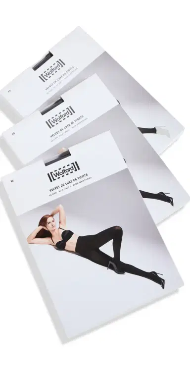 Wolford Velvet De Luxe 66 Tights 3 Pack Black | Thumbnail 1
