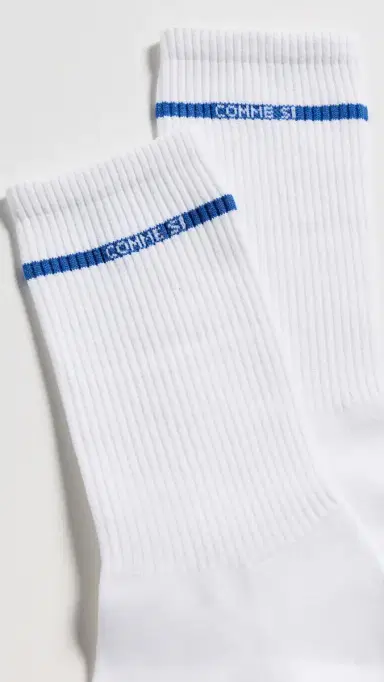 Comme Si The Tennis Socks White w/ Royal Blue 43-46 | Thumbnail 3