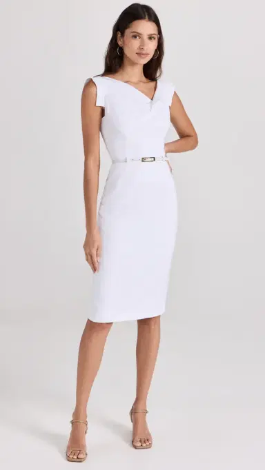 BLACK HALO Jackie O Belted Dress White 0 | Thumbnail 2
