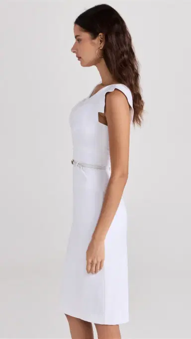 BLACK HALO Jackie O Belted Dress White 0 | Thumbnail 4