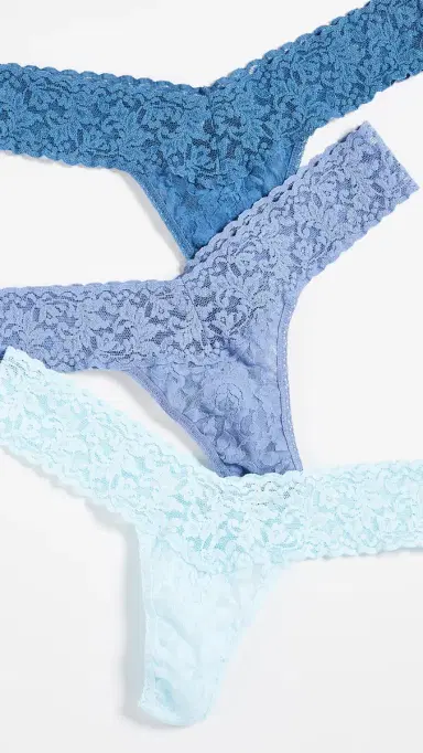 Hanky Panky Something Blue Low Rise Thongs 3 Pack Something Blue One Size | Thumbnail 2