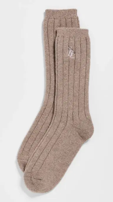 Sporty & Rich SRC Cashmere Socks Tapioca One Size | Thumbnail 2 Sporty & Rich SRC Cashmere Socks Tapioca One Size | Thumbnail 2