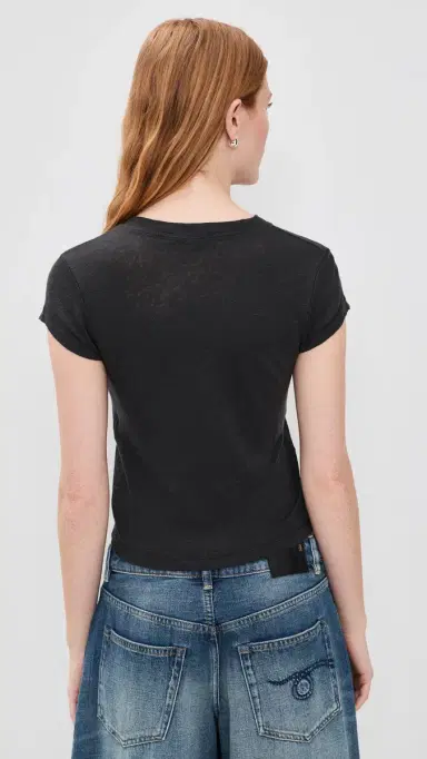 IRO Sybel Linen V Neck Tee Black L | Thumbnail 3 IRO Sybel Linen V Neck Tee Black L | Thumbnail 3