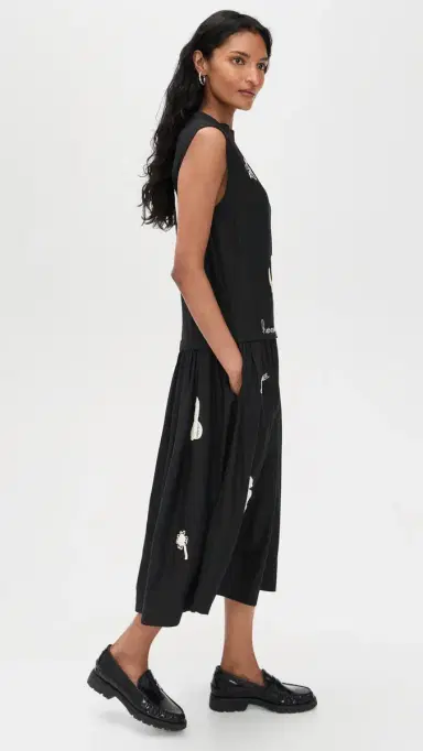 Sea Ellison Solid Tank Midi Dress Black | Thumbnail 4 Sea Ellison Solid Tank Midi Dress Black | Thumbnail 4