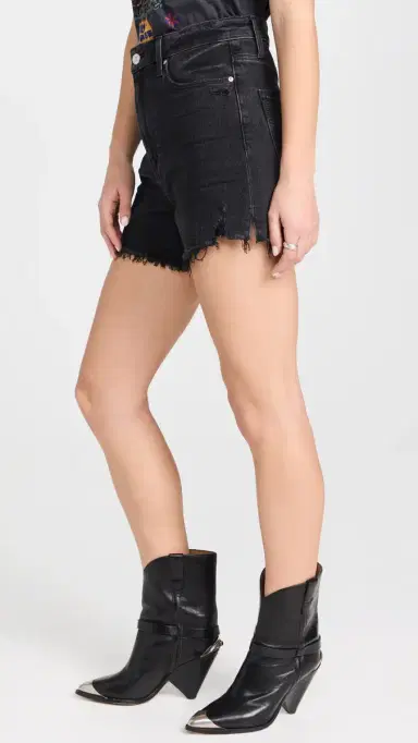PAIGE Dani Shorts Dark Raven Destructed 31 | Thumbnail 4