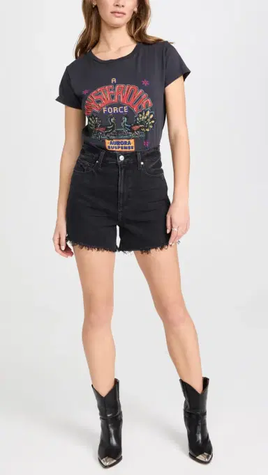 PAIGE Dani Shorts Dark Raven Destructed 31 | Thumbnail 5