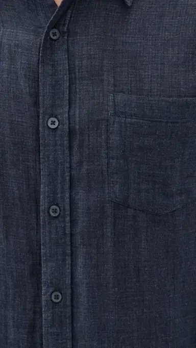 Vince Double Face Long Sleeve Shirt Heather Coastal M | Thumbnail 6